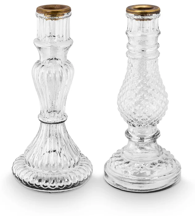 Sada dvou skleněných svícnů Pip Studio