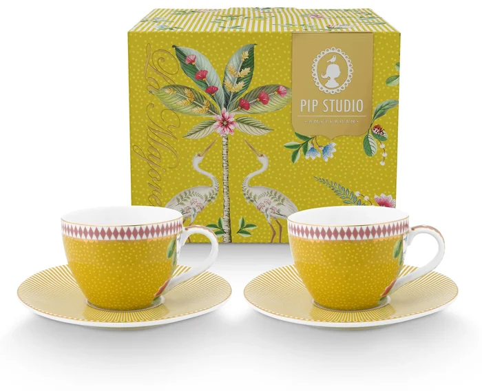 Sada espresso šálků La Majorelle 2ks s podšálky