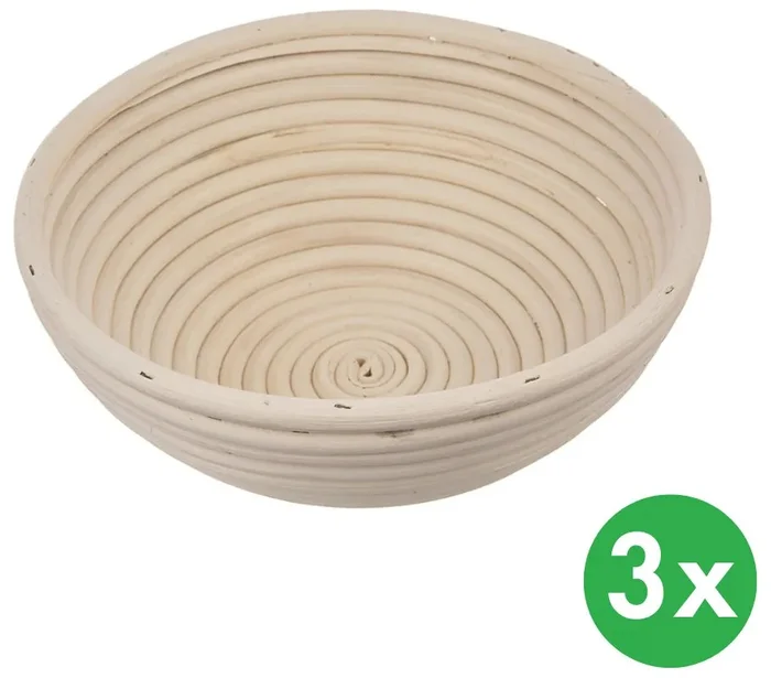 Sada kulatých ratanových ošatků 25 cm (3 kusy)