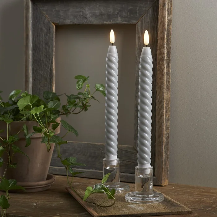 Sada LED voskových svíček Star Trading Flamme Swirl Antique