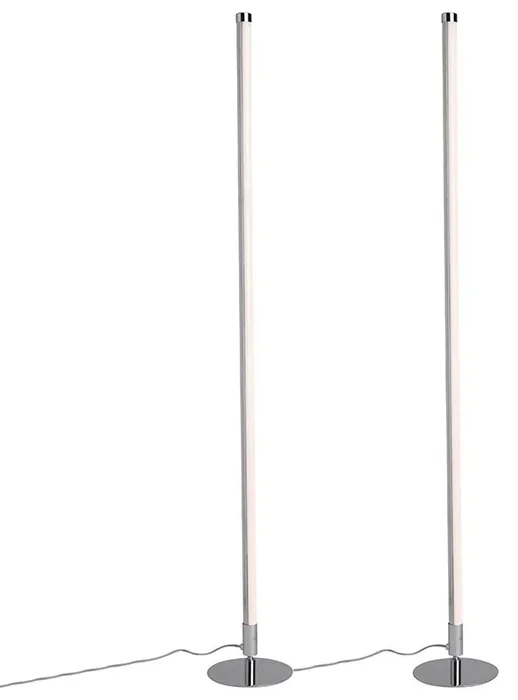 Sada moderních LED stojacích lamp chrom