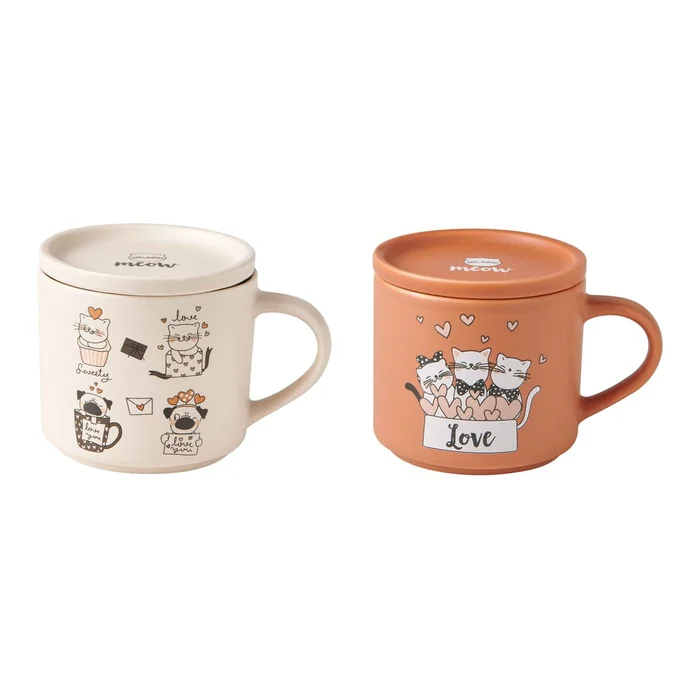 Sada porcelánových hrnků Cats 350 ml