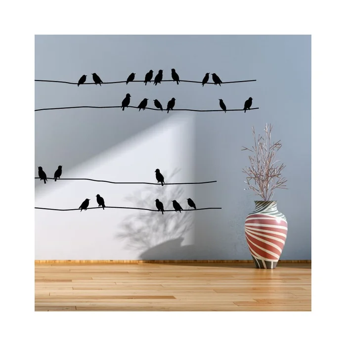 Sada samolepek Ambiance Starlings On Cable