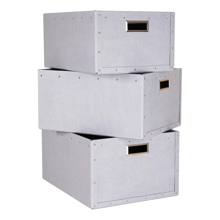 Sada šedých úložných boxů Bigso Box of Sweden (3 ks)