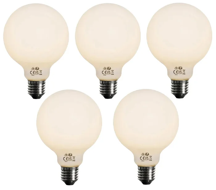 Sada stmívatelných LED žárovek E27 4W opálové sklo