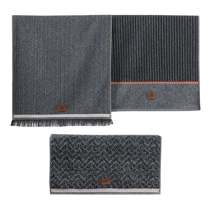 Sada tří antracitových ručníků 50x90 cm Denim