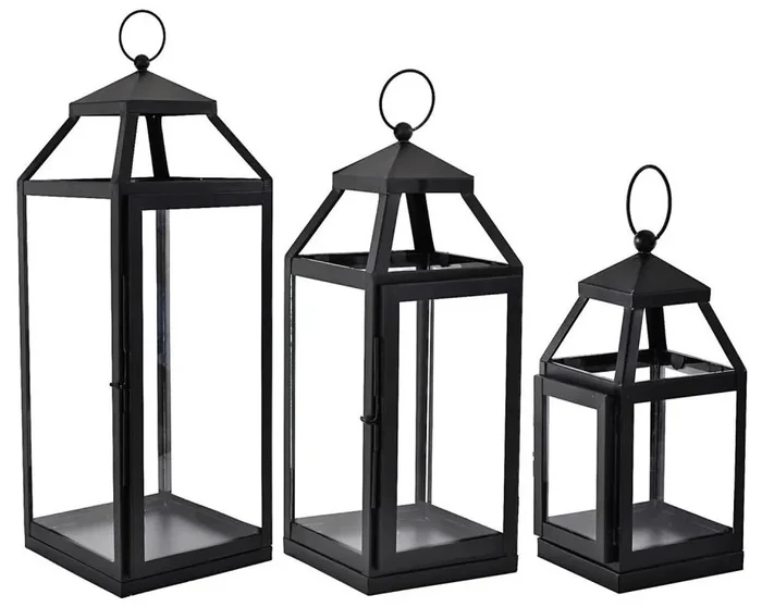 Sada tří elegantních luceren DAPITAN v černé barvě