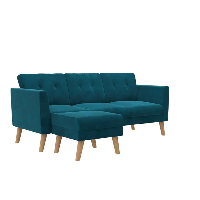 Sametová pohovka Gloria 82 cm modrá