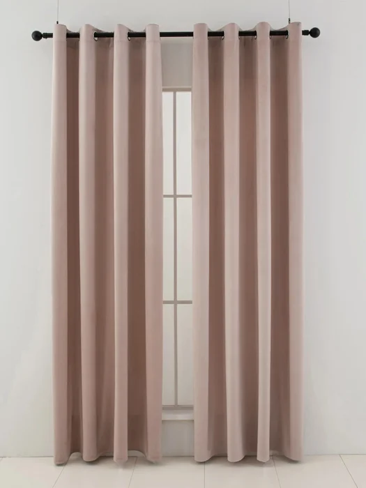 Sametové blackout závěsy Cesar pudrové 140x250 cm, 2 kusy