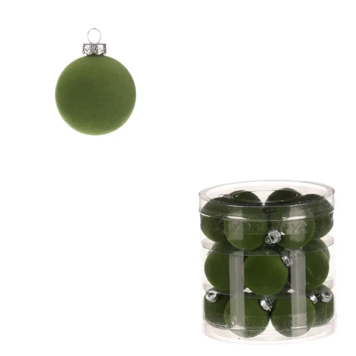 Sametové ozdoby 4 cm, zelené – sada 18 ks (VAK132 GRN2)