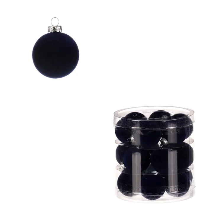 Sametové ozdoby VAK132 BLUE, průměr 4 cm, 18 ks