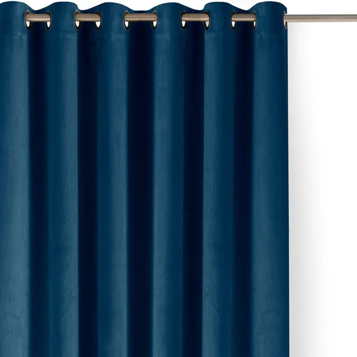 Sametový modrý závěs Velto 530x175 cm