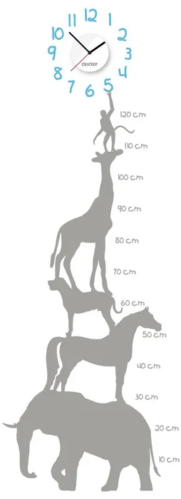 Samolepící dětské hodiny Animal Chart