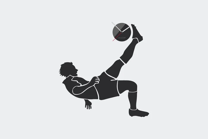 Samolepící hodiny Football Player černé