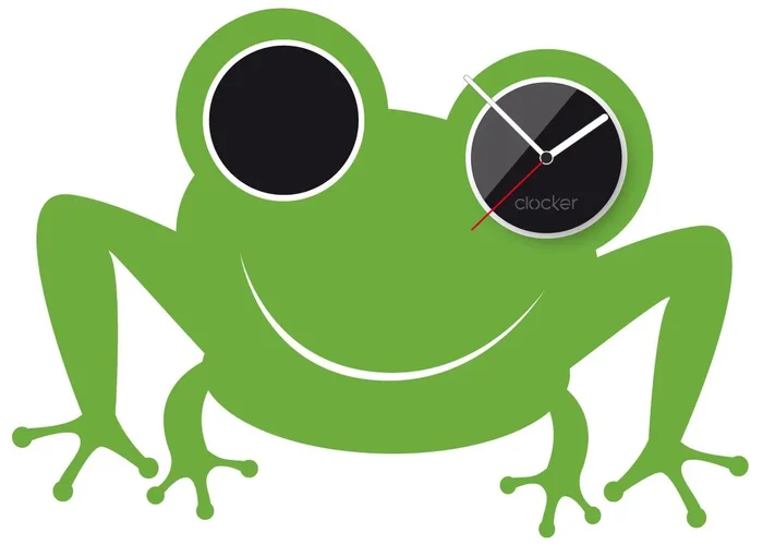 Samolepící hodiny Frog s černým ciferníkem