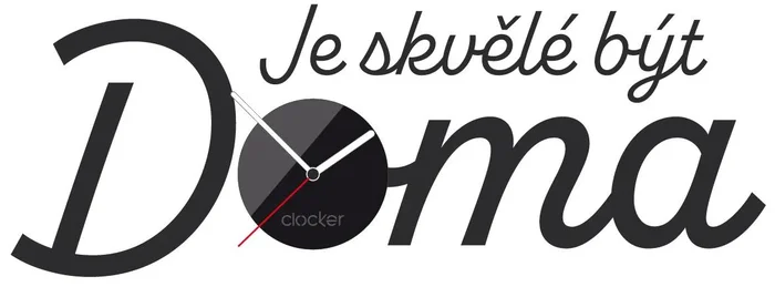 Samolepící hodiny Home s černým ciferníkem