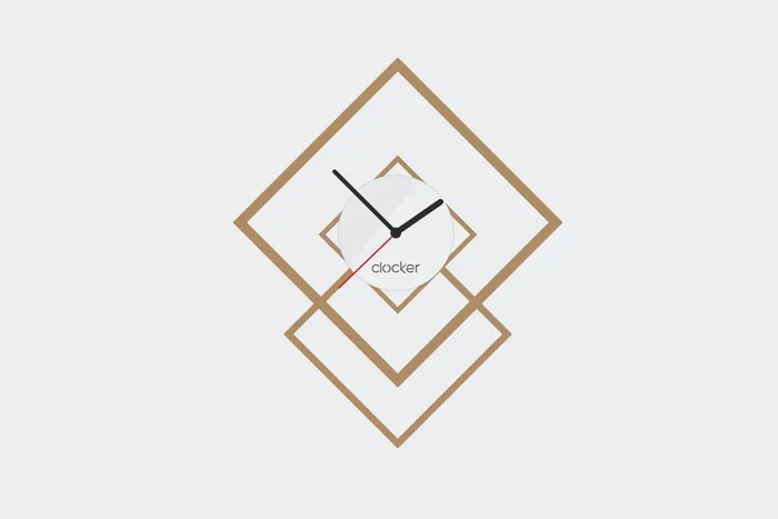 Samolepící hodiny Square s bílým ciferníkem