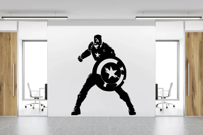 Samolepka Captain America 40x50 cm Černá