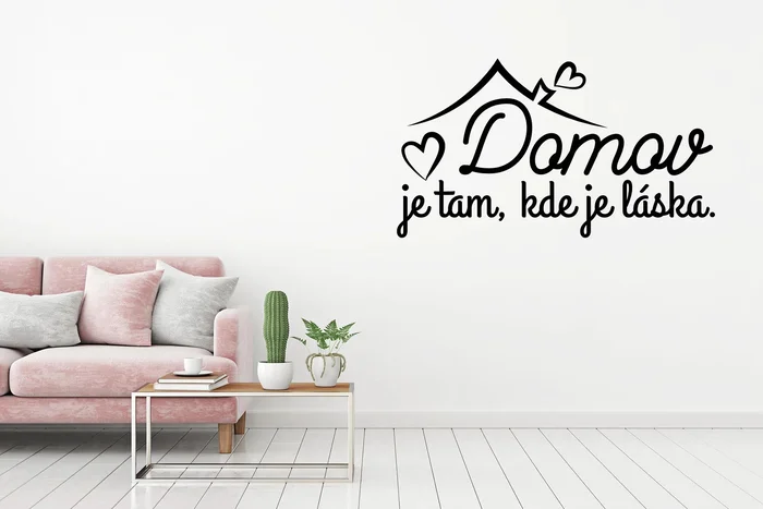 Samolepka Domov je tam 50x28cm Černá