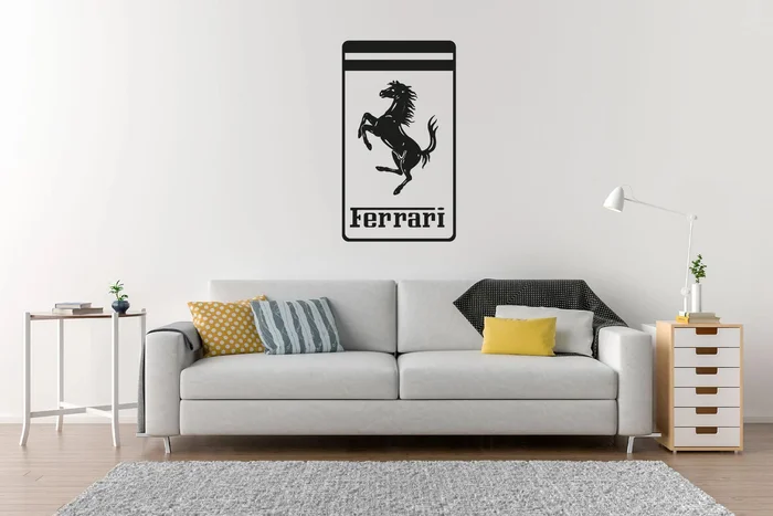 Samolepka Ferrari Logo 20x35cm Černá