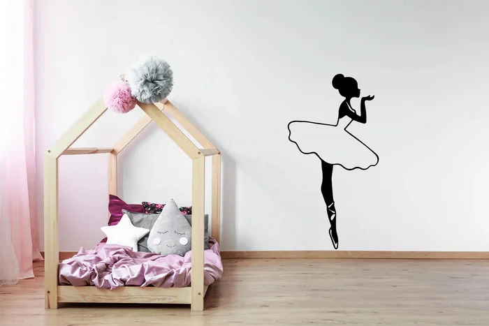 Samolepka na zeď Baletka 55x106 cm světle oranžová