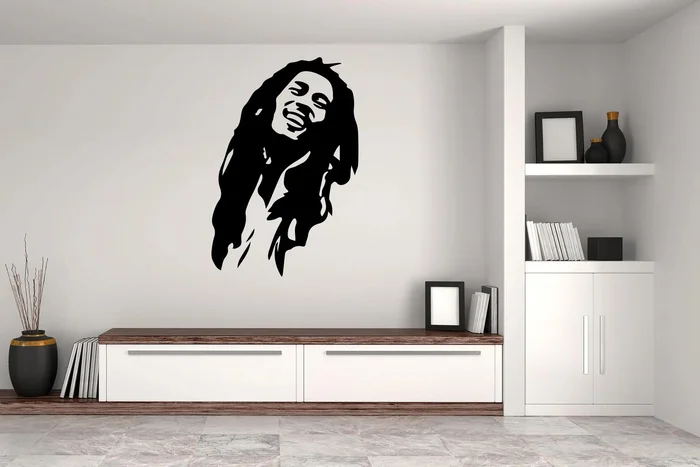 Samolepka na zeď Bob Marley černá 20x30 cm