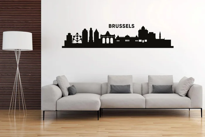 Samolepka na zeď Brussels černá 93x20cm