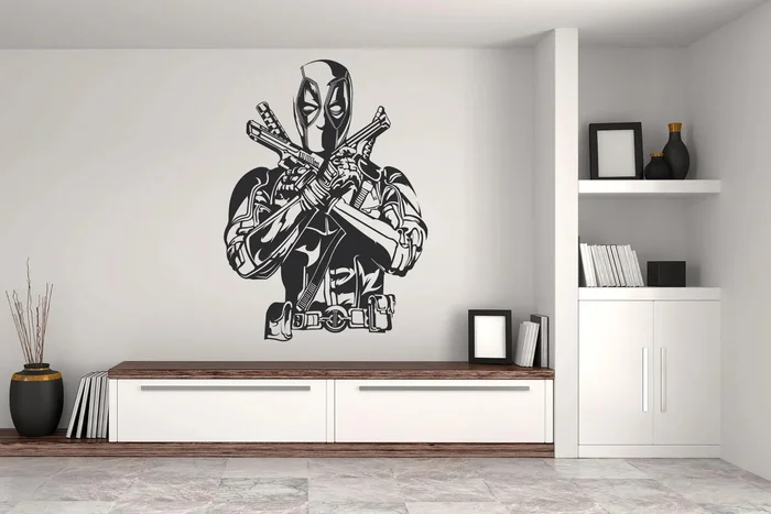Samolepka na zeď Deadpool 45x62 cm Nugátová hnědá