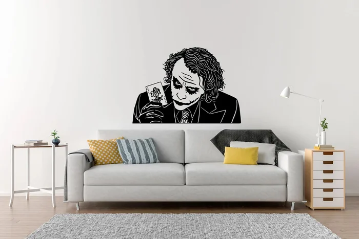 Samolepka na zeď Joker Batman 60x42 cm Černá
