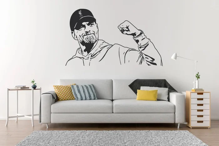 Samolepka na zeď Jürgen Klopp Černá 60x36 cm