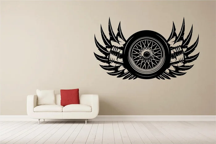 Samolepka na zeď Kolo černá 83x50 cm