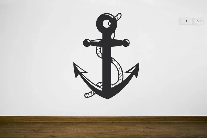 Samolepka na zeď Kotva 40x52 cm Černá