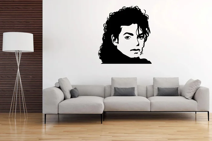 Samolepka na zeď Michael Jackson 40x43 cm Černá
