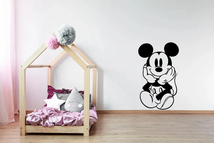 Samolepka na zeď Mickey Mouse 30x50 cm Černá