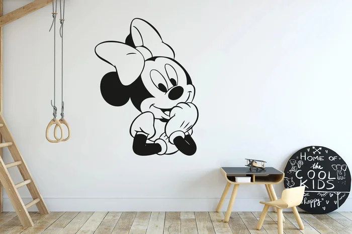 Samolepka na zeď Minnie Mouse Tyrkysová 50x66cm