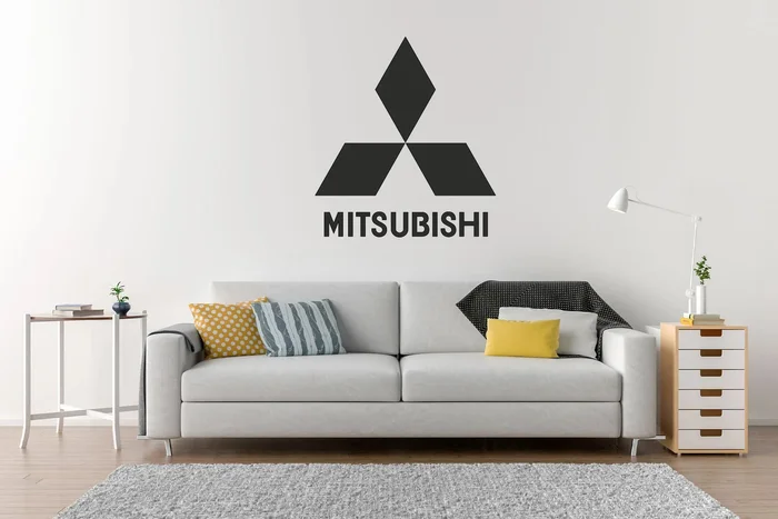 Samolepka na zeď Mitsubishi logo 35x39cm černá
