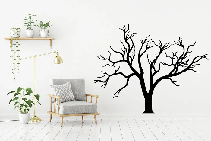 Samolepka na zeď Strom 50x39 cm Černá