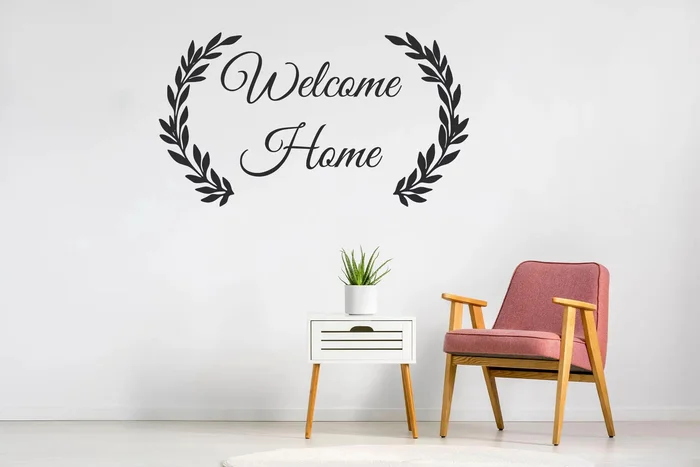 Samolepka Welcome Home Černá 30x17 cm