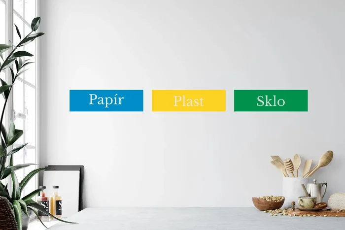 Samolepky na tříděný odpad obdélníkové