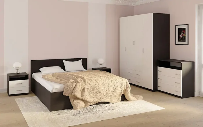 Santos Sestava do ložnice wenge/bílá