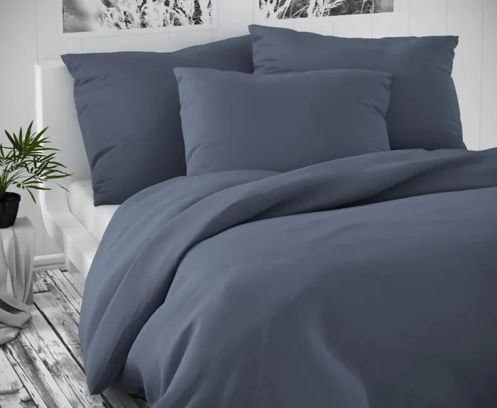 Saténové povlečení Luxory Collection šedé 140x200/70x90 cm