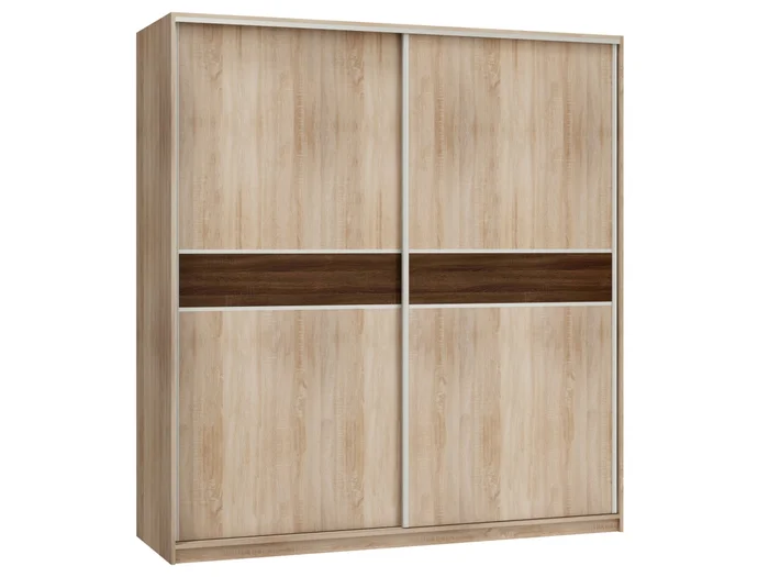Šatní skříň EUDUNDA 3 B, 200 × 216 × 65 cm, dub sonoma tmavý