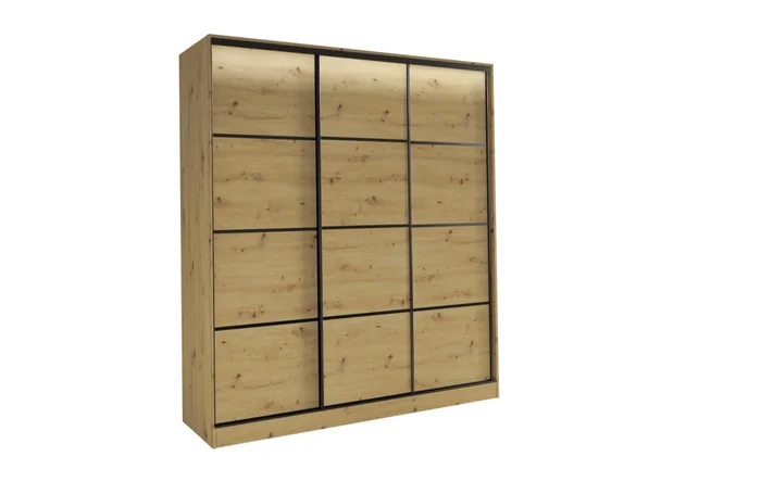 Šatní skříň HARAZIA 180 cm, dub artisan, bez zrcadla