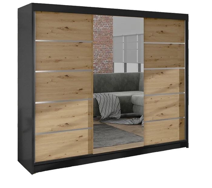 Šatní skříň HARDY VI se zrcadlem