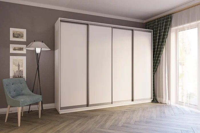 Šatní skříň LESLIE, bílá, 280 × 240 × 60 cm