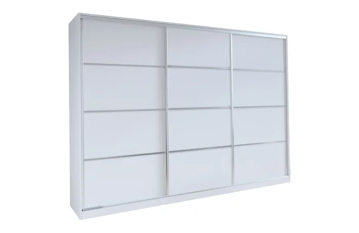 Šatní skříň LITOLARIS 250, bílé mat, bez zrcadla