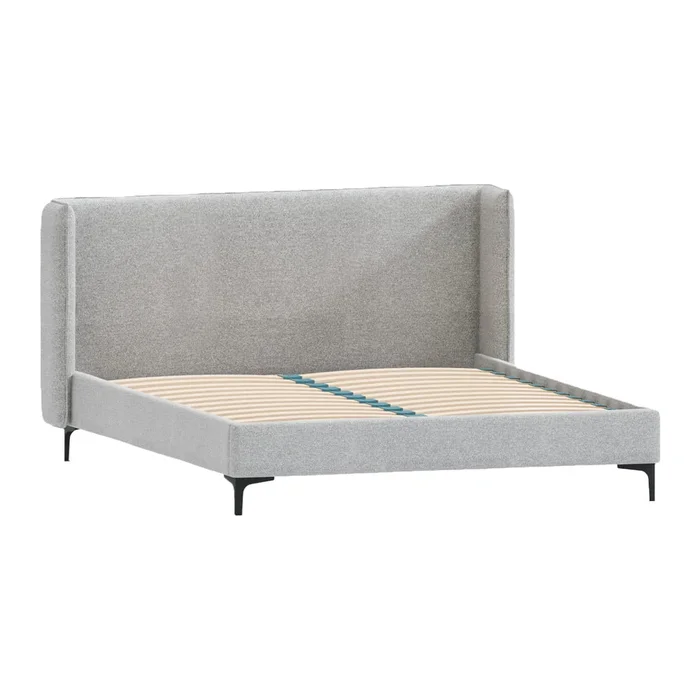 Šedá čalouněná postel 160x200 cm Basti