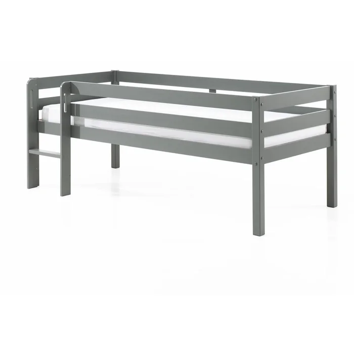Šedá dětská vyvýšená postel Vipack Pino 90x200 cm