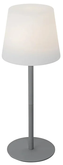 Šedá dobíjecí stolní LED lampa Jude s stmívačem a IP54