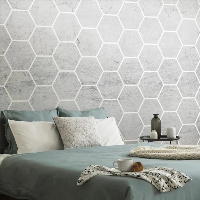 Šedá hexagonová tapeta